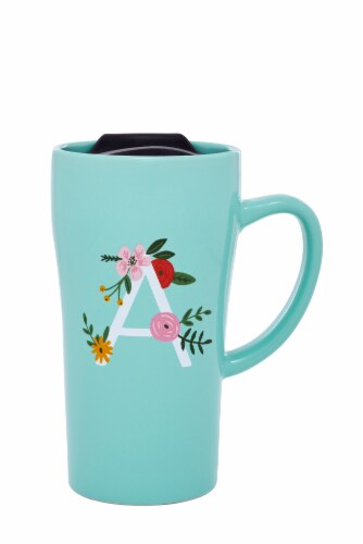 PMI Worldwide Monogram Latte Mug - Blue Perspective: right