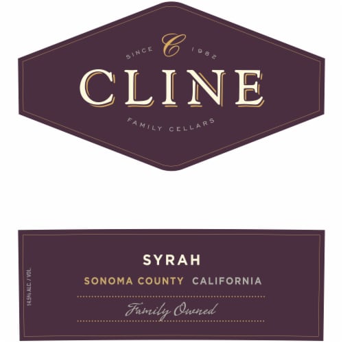 Cline Syrah California Red Wine Perspective: right