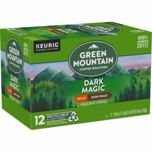 Green Mountain Coffee Roasters® Dark Magic Decaf Dark Roast K-Cup Coffe Pods Perspective: right