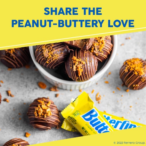 BUTTERFINGER Peanut-Buttery Chocolate Candy Bars, Fun Size, Individually Wrapped 6 Count Perspective: right