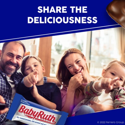 Baby Ruth Share Size Individually Wrapped Candy Bars Trick or Treat Candy Perspective: right