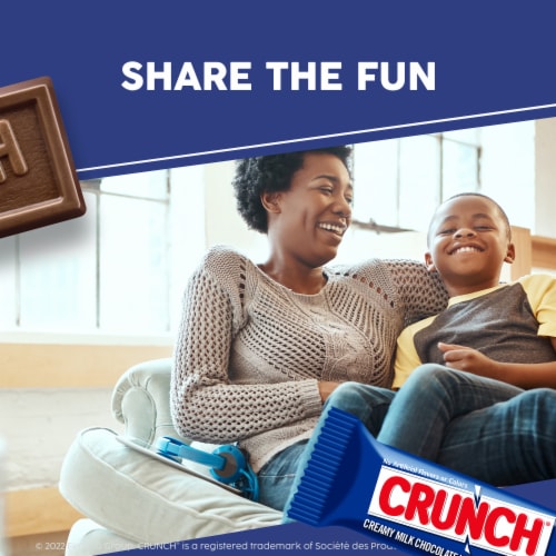 CRUNCH Fun Size Milk Chocolate with Crisped Rice Candy Bars, Fun Size Lay Down Bag Perspective: right