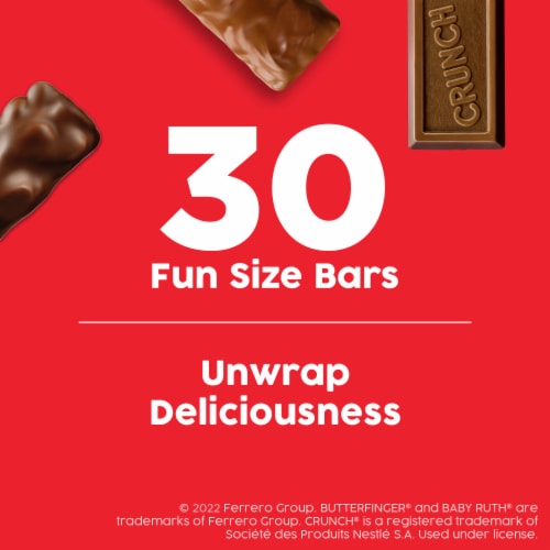 Butterfinger CRUNCH and Baby Ruth Assorted Fun Size Candy Perspective: right