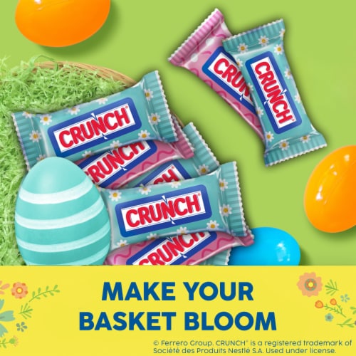 CRUNCH Minis, Milk Chocolate and Crisped Rice, Easter Candy Bars, 9.4 oz Perspective: right