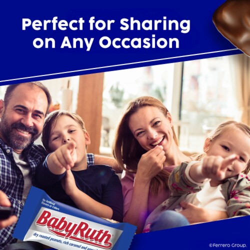 Baby Ruth Chocolatey Peanut Caramel Nougat Fun Size Individually Wrapped Candy Bars Perspective: right