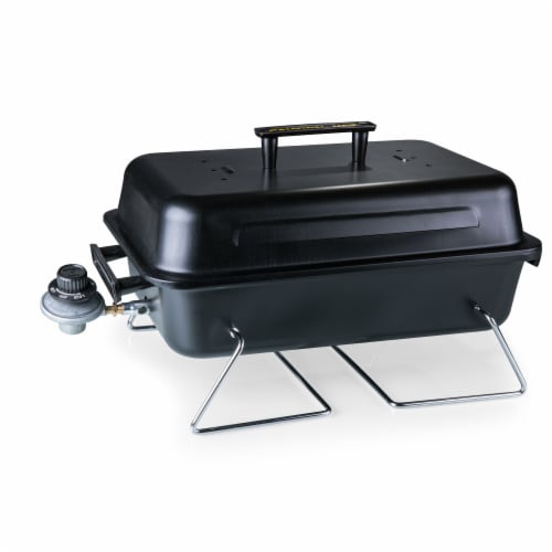 Vulcan Portable Propane Grill & Cooler Tote, Black with Gray Accents Perspective: right