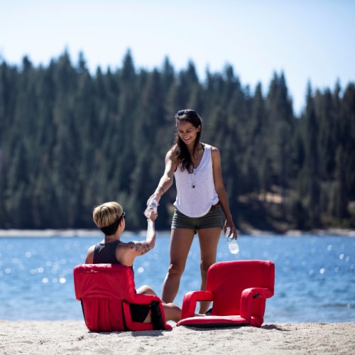 Ventura Portable Reclining Stadium Seat, Red Perspective: right