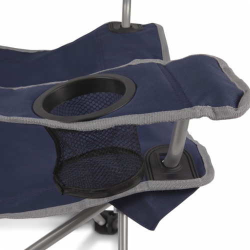 Campsite Camp Chair, Navy Blue with Gray Accents Perspective: right