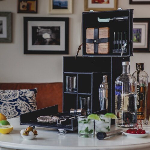 Hamilton Portable Cocktail Bar, Black Perspective: right