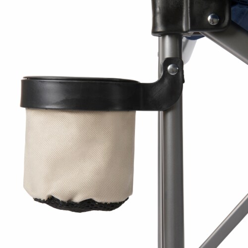 Outlander Folding Camp Chair with Cooler, Navy Blue Perspective: right