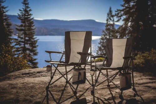 Outlander Folding Camp Chair with Cooler, Black Perspective: right