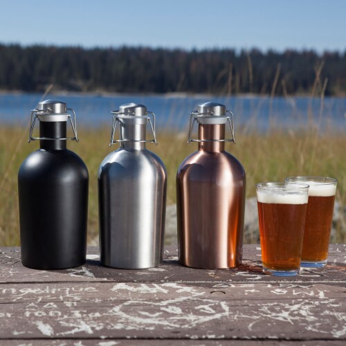 Stainless Steel 64 oz. Growler, Silver Perspective: right