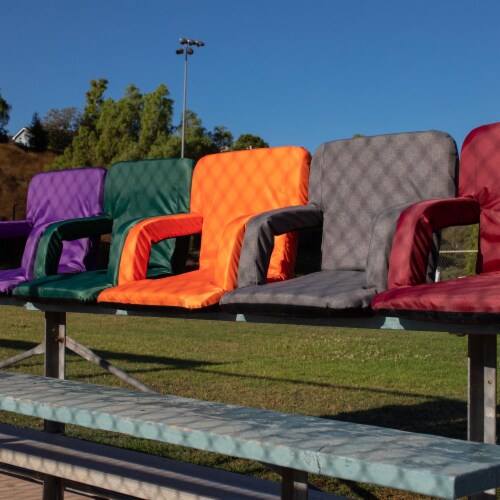 Ventura Portable Reclining Stadium Seat, Heathered Gray Perspective: right