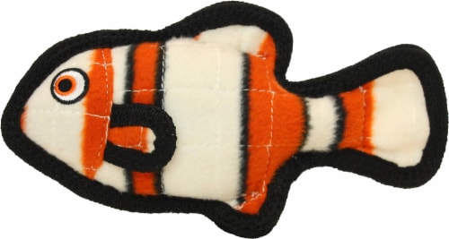 Tuffy Orange Junior Fish Dog Toy Perspective: right