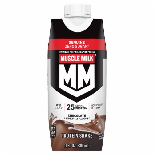Muscle Milk® Genuine Zero Sugar Chocolate Protein Shake Multipack Perspective: right