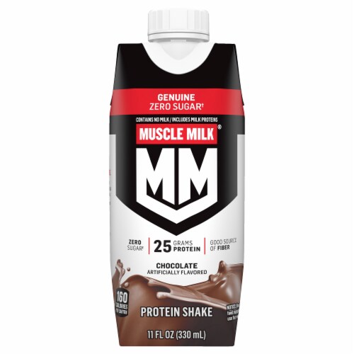 Muscle Milk® Genuine Zero Sugar Chocolate Protein Shake Multipack Perspective: right
