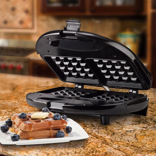 Brentwood Dual Non-Stick Waffle Maker - Black/Stainless Steel Perspective: right