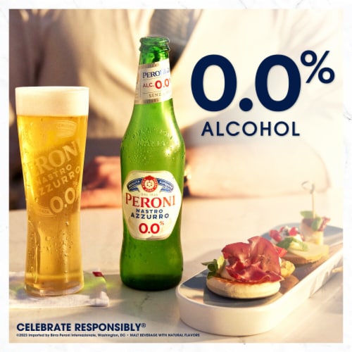 Peroni 0.0 Non Alcoholic Italian Import Beer Perspective: right