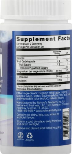 Natural Vitality Calm® Blueberry Pomegranate Sleep Gummies Perspective: right