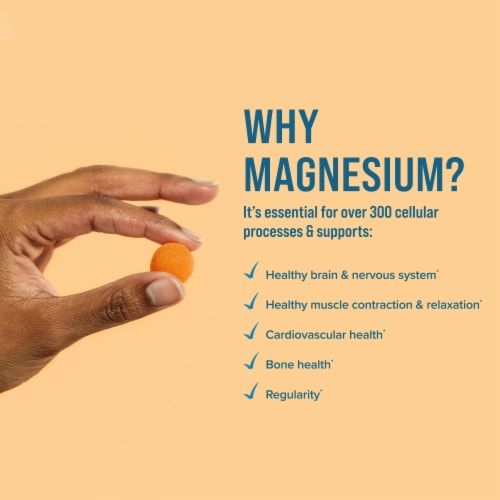 Natural Vitality CALM Orange Flavored Magnesium Supplement Gummies Perspective: right