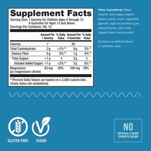 Natural Vitality CALM Raspberry Lemon Flavored Gummies Magnesium Citrate Supplement Perspective: right