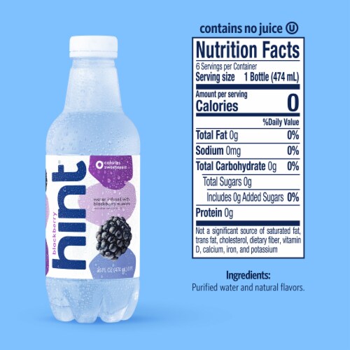 Hint® Blackberry Flavored Bottled Water Perspective: right