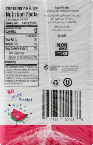 Hint® Watermelon Flavored Bottled Water Perspective: right