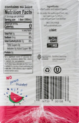 Hint® Watermelon Flavored Bottled Water Perspective: right