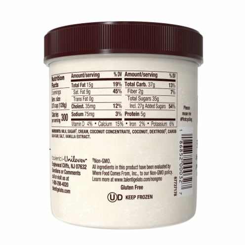 Talenti Caribbean Coconut Gelato Pint Perspective: right