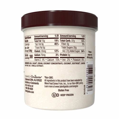 Talenti Caribbean Coconut Gelato Pint Perspective: right