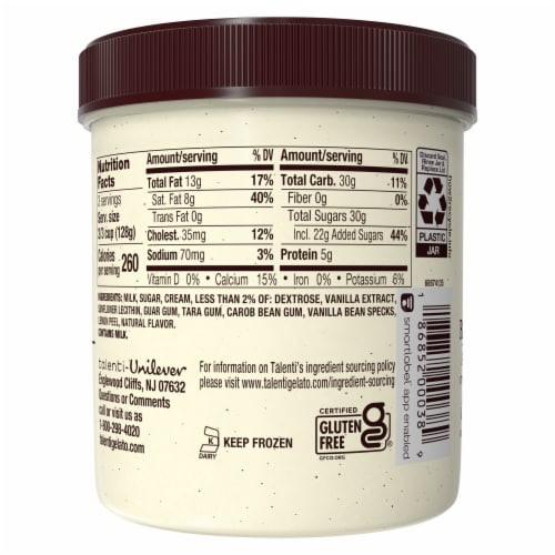 Talenti Madagascan Vanilla Bean Gelato Pint Perspective: right