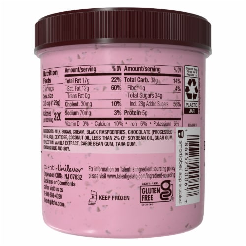 Talenti Black Raspberry Chocolate Chip Gelato Pint Perspective: right
