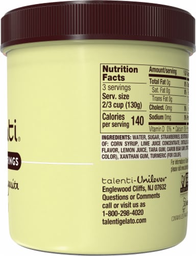 Talenti® Sorbetto Pairings Dairy-Free Strawberry Margarita Perspective: right