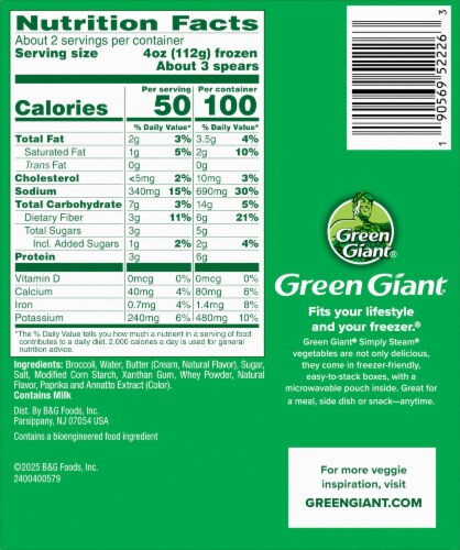 Green Giant Lightly Sauced Broccoli Spears & Butter Sauce Perspective: right