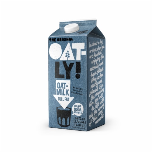 Oatly Dairy Free Full Fat Oat Milk Half Gallon Perspective: right