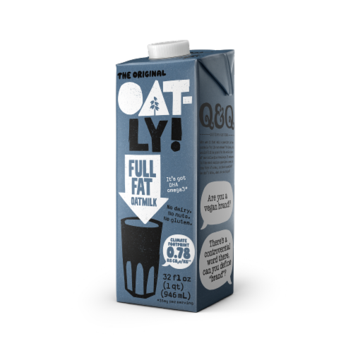 Oatly Full Fat Dairy-Free Shelf-Stable Original Oat Milk Perspective: right