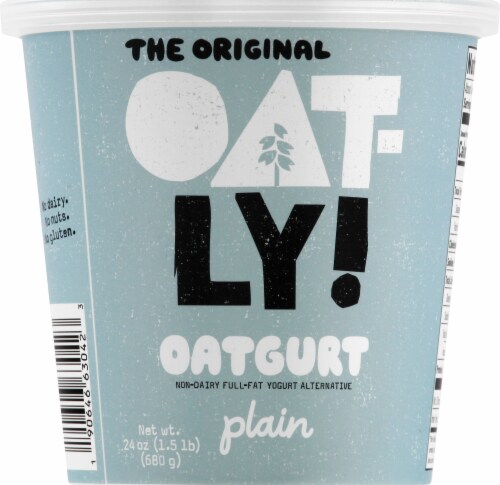 Oatly Plain Dairy Free Full Fat Oat Milk Yogurt Tub Perspective: right