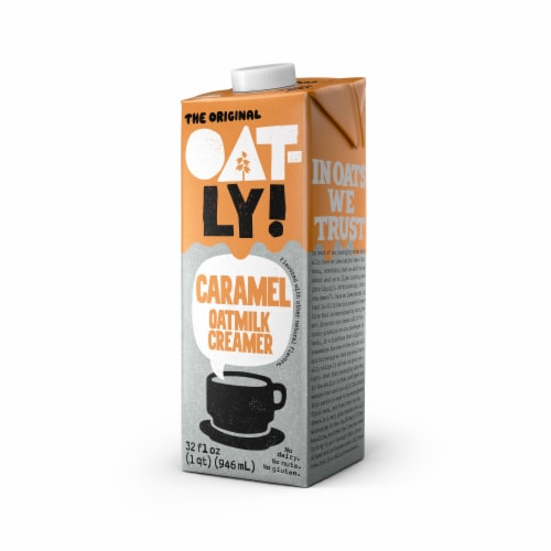 Oatly Dairy-Free Caramel Oatmilk Coffee Creamer Perspective: right