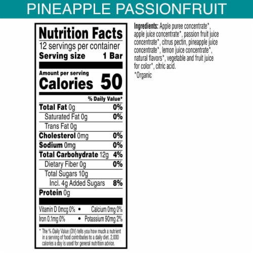 Pure Organic Pineapple Passionfruit Fruit Bars Perspective: right