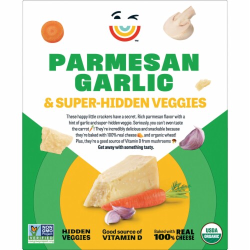 Kellogg's® Pure Organic Parmesan Garlic Snack Crackers Made with Cheese and Veggies Perspective: right