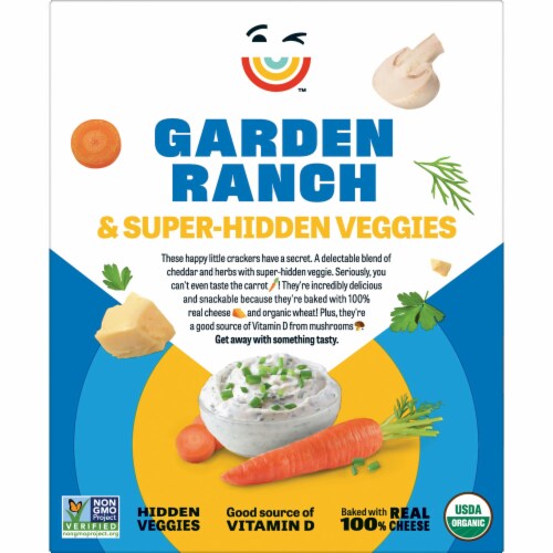 Kellogg's® Pure Organic Garden Ranch Snack Crackers Made with Cheese and Veggies Perspective: right