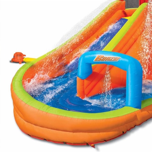 Banzai lazy river inflatable outdoor adventure sales water park slide and splash pool