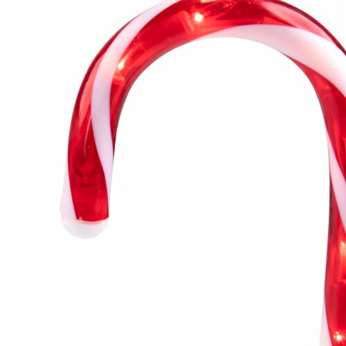 Northlight Lighted Candy Cane Outdoor Christmas Pathway Markers - 13.5' White Wire - Set of Perspective: right