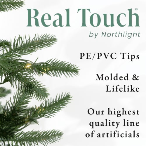 Northlight Real Touch™️ Medium Flocked Rosemary Emerald Angel Pine Artificial Christmas Tree Perspective: right