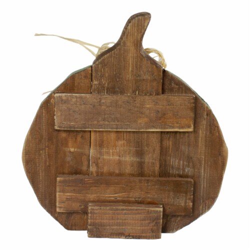 Northlight 12 Green Weathered Fall Harvest Wooden Pumpkin Table Decoration Perspective: right