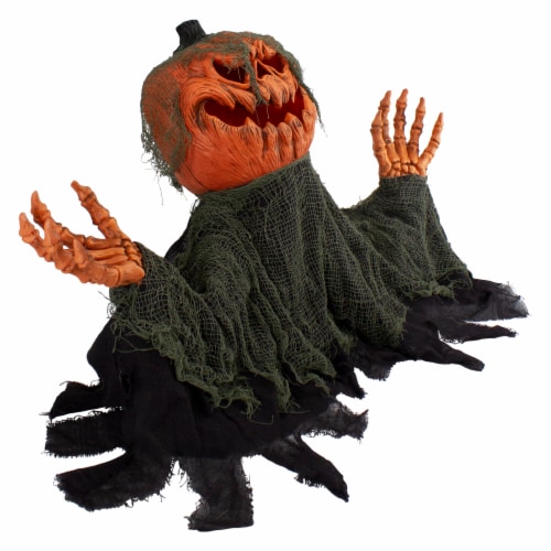 Northlight 30 Black and Orange Animated Pumpkin Halloween Decoration Perspective: right