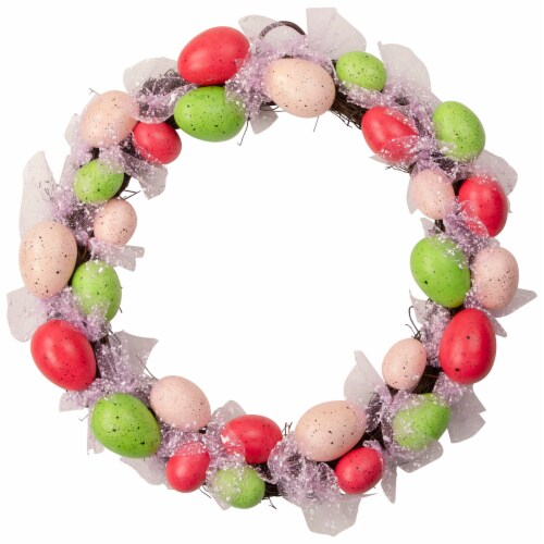 Northlight 3-Piece Speckled Easter Egg Tree, Ball and Wreath Set Perspective: right