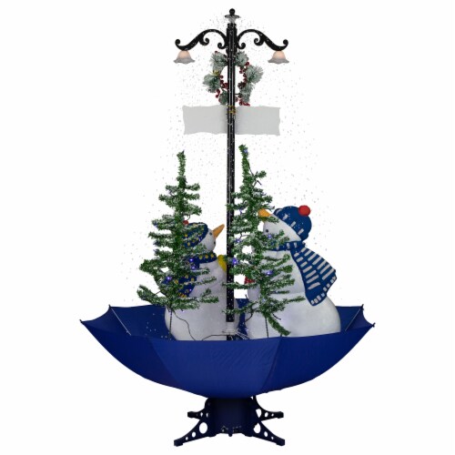 Northlight 5.5ft Lighted Musical Snowing Let it Snow Snowmen in Umbrella Base Christmas Perspective: right
