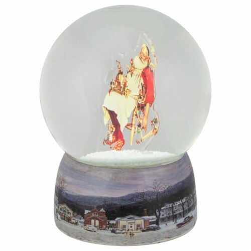 Northlight 6.5 Norman Rockwell 'Santa and His Helpers' Christmas Snow Globe Perspective: right