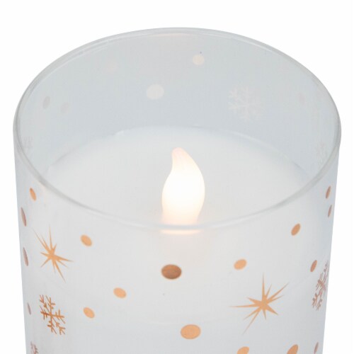 Northlight LED Flameless Flickering Woodland Glass Pillar Christmas Candles 6 Set of 3 31 each Gerbes Super Markets